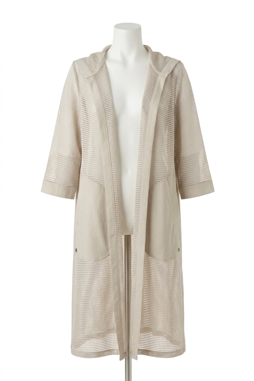 NEW JOSEPH RIBKOFF hooded mesh cover-up in moonstone
